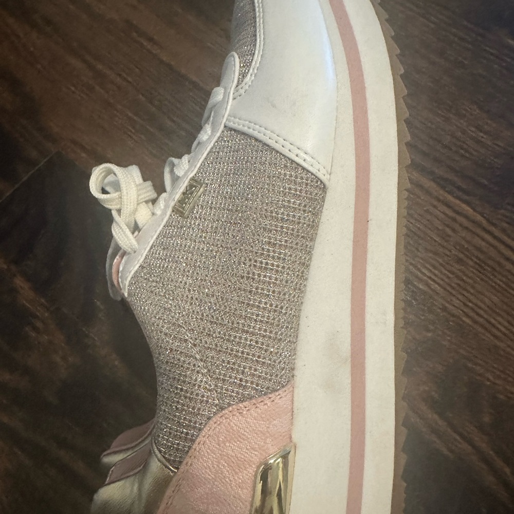 Michael Kors Monique Glitter Chain Mesh and Canvas Trainer sneaker size 8 - Picture 4 of 10